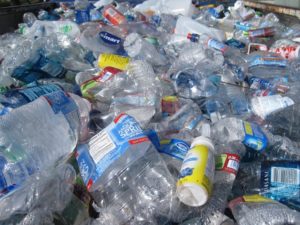 Plastic water bottles, waste