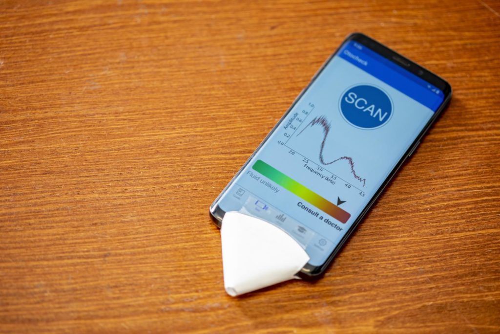 Smartphone app from University of Washington researchers. Image courtesy of Dennis Wise/University of Washington.