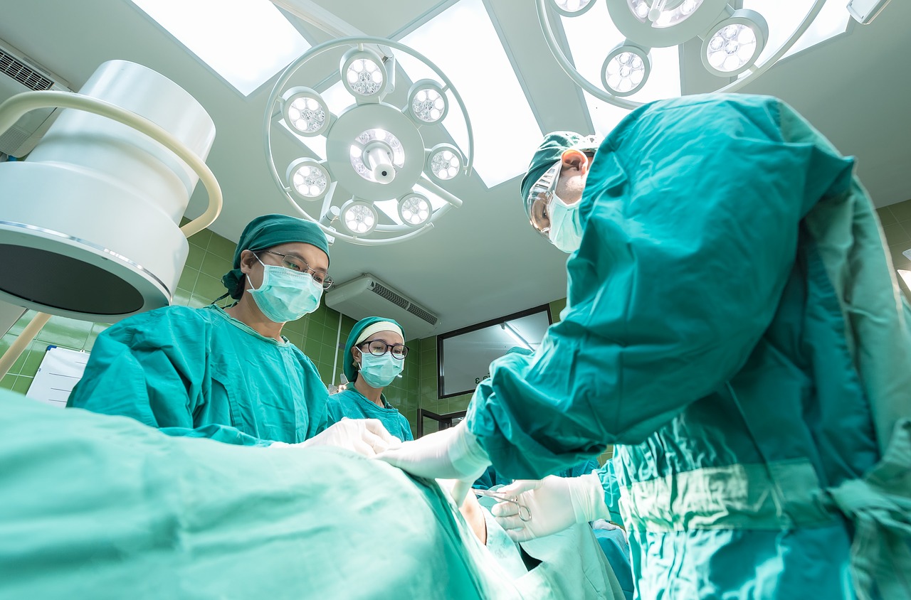 Operating room with surgeons