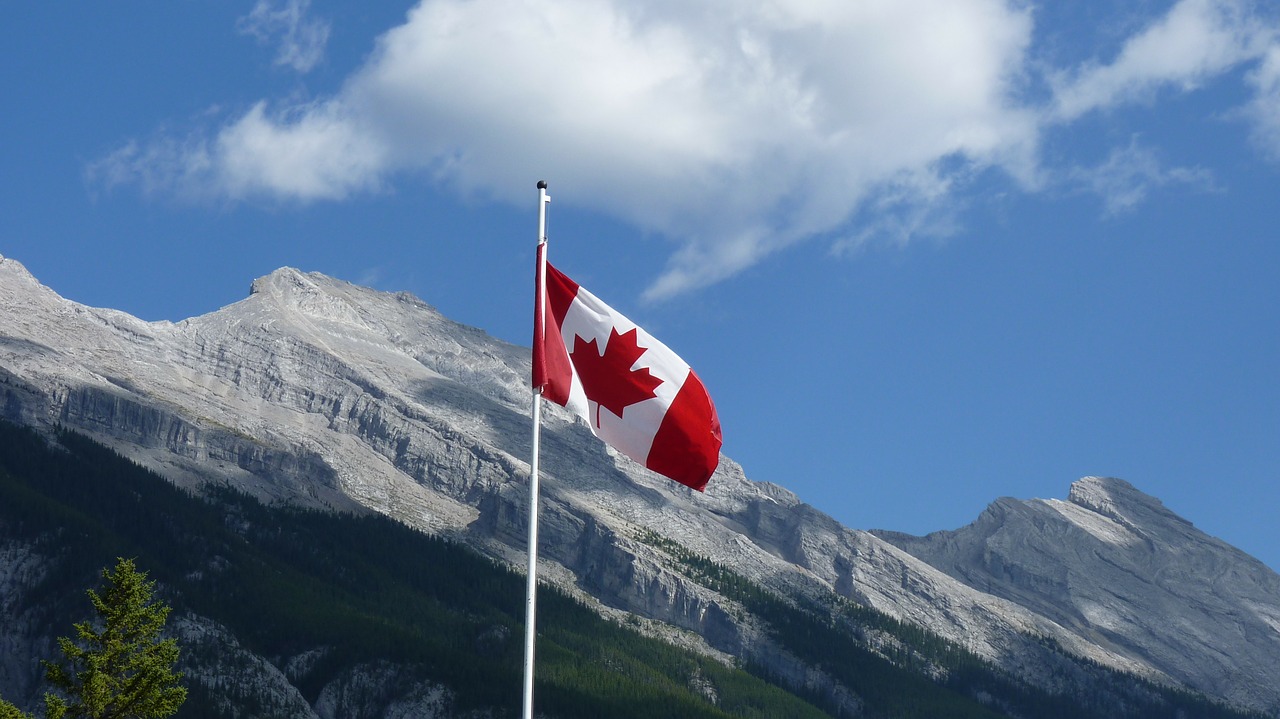 Canada flag at national park