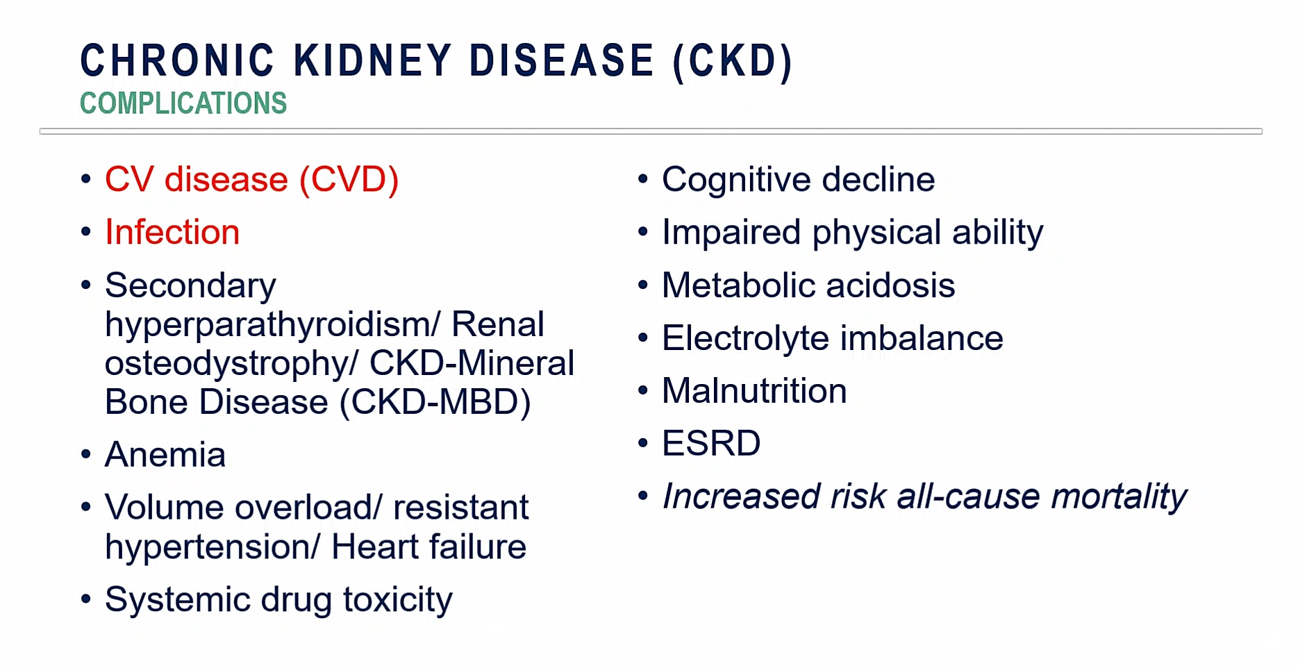 Complications of CKD